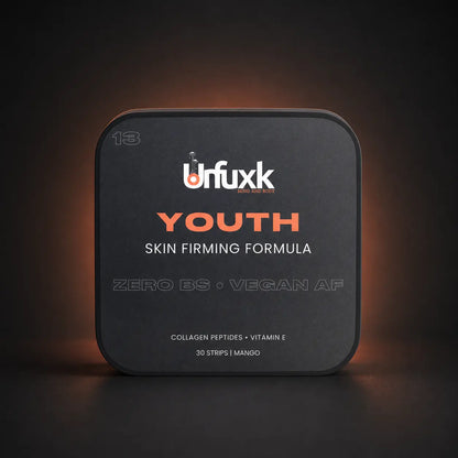 Beauty Collagen oral strip tin on a dark studio background