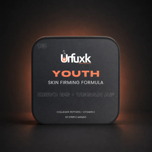 Beauty Collagen oral strip tin on a dark studio background
