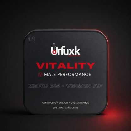Libido Support oral strip tin on a dark studio background